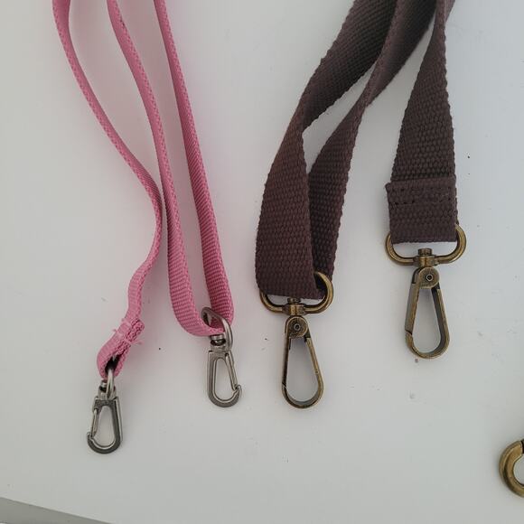 Unbranded Replacement Straps Lot Of 3 Shoulder Crossbody Bag Brown Pink Nylon - Picture 3 of 4